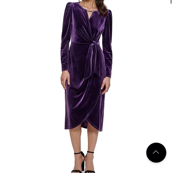 Kensie 14 Purple Velvet Dress - Picture 1 of 2